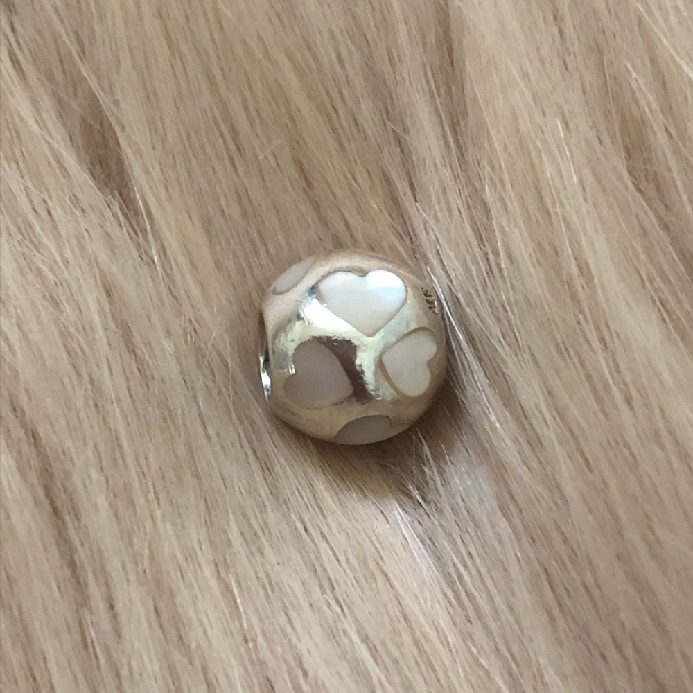 PANDORA Mother of Pearl Hearts Charm